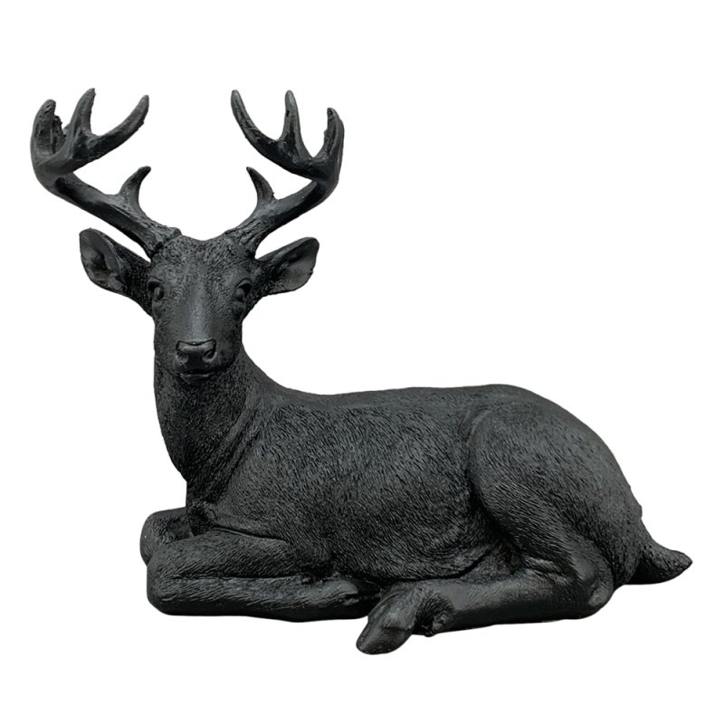 Decorative Deer Polyresin Black 25cm