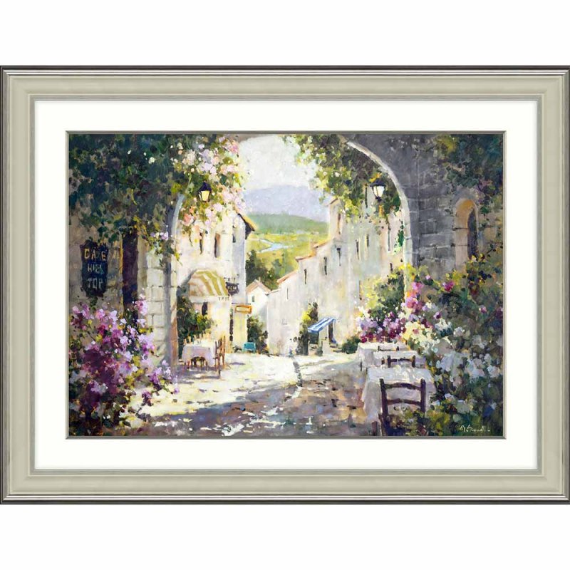 Artko Hilltop Dining Large 112cm x 86cm Picture By Marilyn Simandle Beige Frame 
