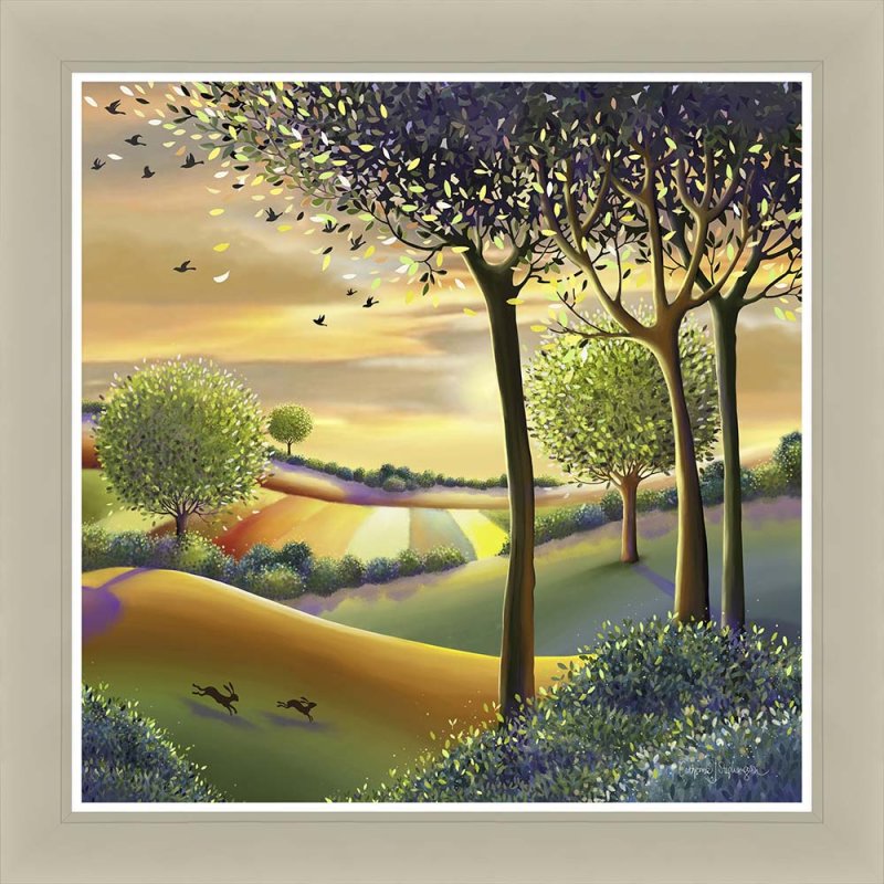 Artko The Golden Hour 83cm x 83cm Picture By Catherine J Stephenson Beige Frame