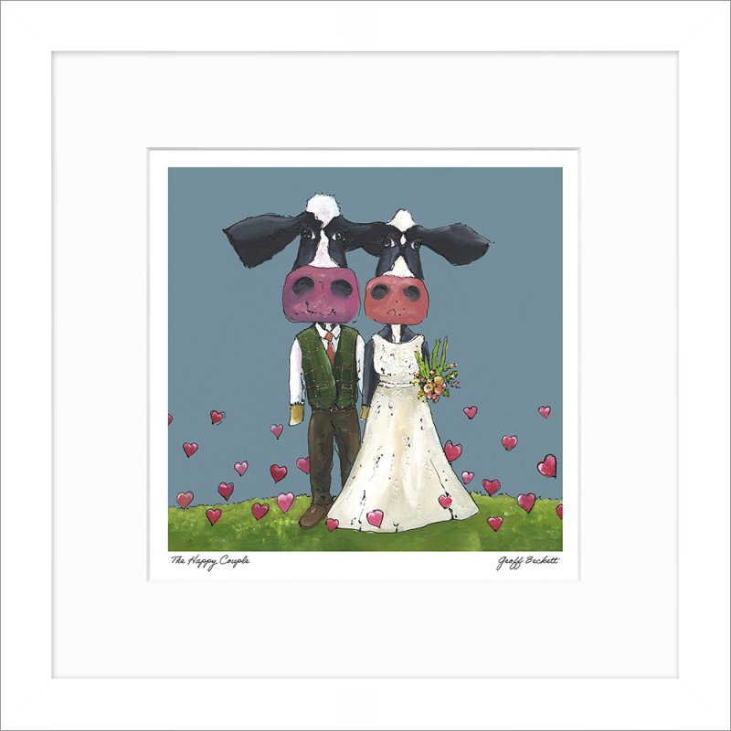 Artko The Happy Couple 33.5cm x 33.5cm Picture By Geoff Beckett White Frame 