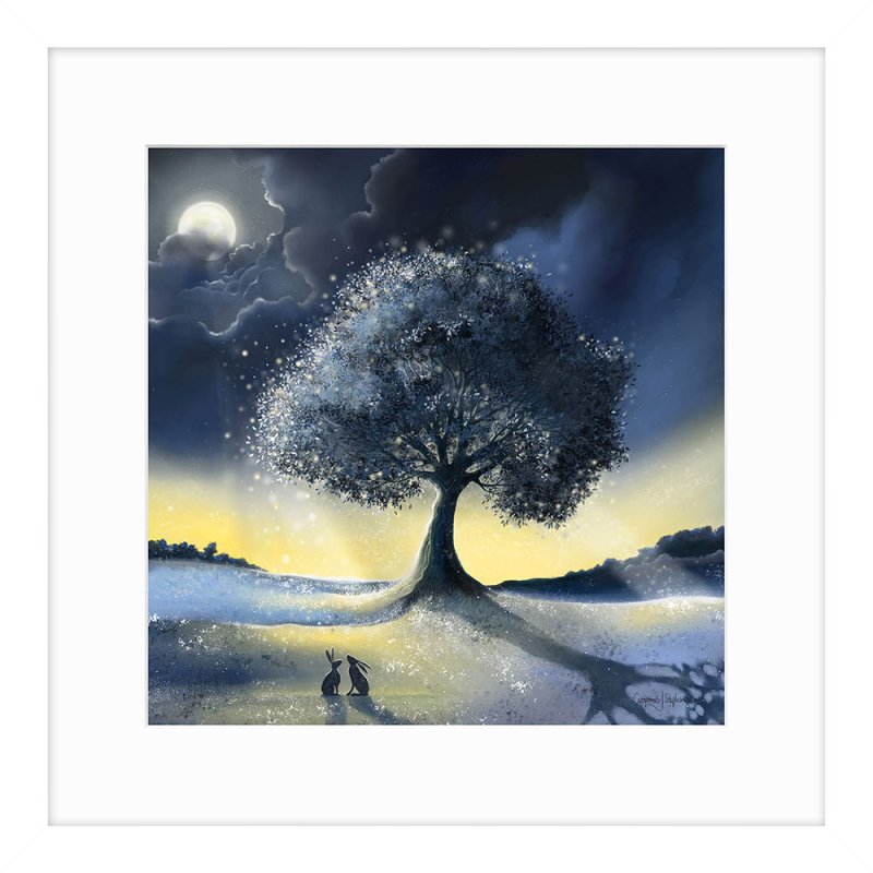 Artko The Moon 43.5cm x 43.5cm Picture By Catherine J Stephenson White Frame 