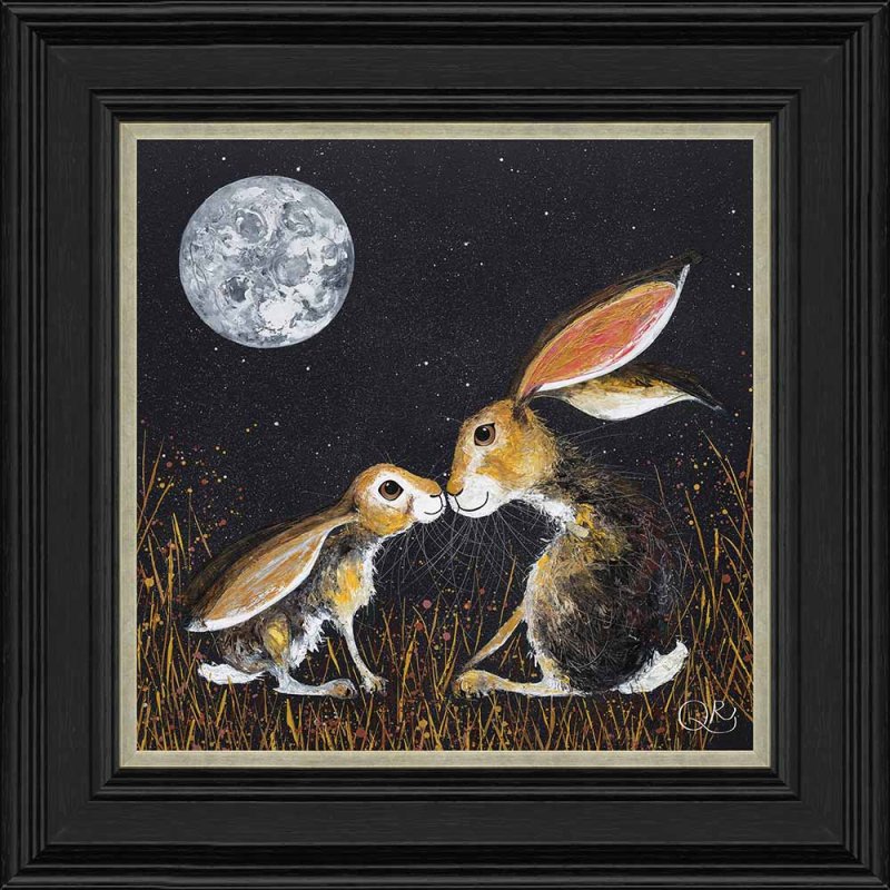 Artko To The Moon And Back Small 39cm x 39cm Picture By Quinn Russell Black Frame 