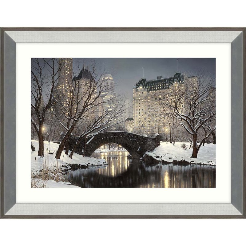 Artko Twilight In Central Park Large 90.5cm x 70.5cm Picture By Rod Chase Silver Frame 