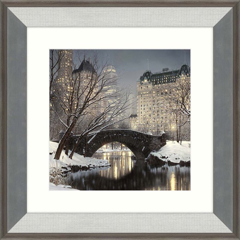 Artko Twilight In Central Park Small 50cm x 50cm Picture By Rod Chase Silver Frame 