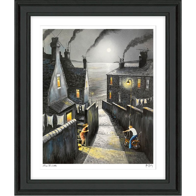 Artko Across The Cobbles 59cm x 69cm Picture By Adam Barsby Black Frame 