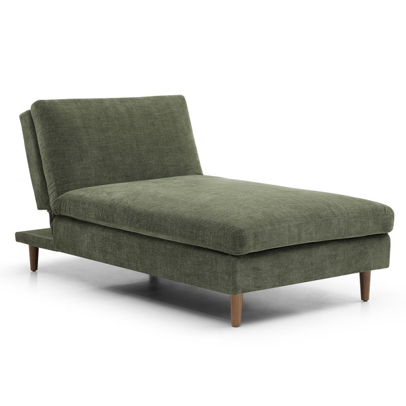 Crean Modular Single Chair Bed/Chaise Fabric Olive 1