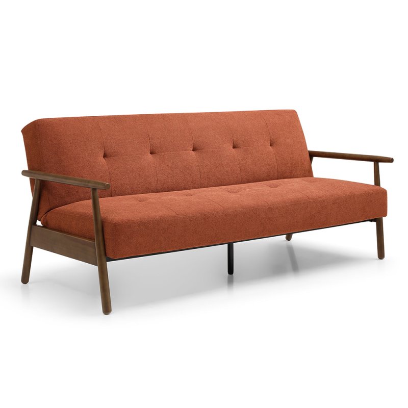 Guarda 3 Seater Sofa Bed Fabric Burnt Orange 1