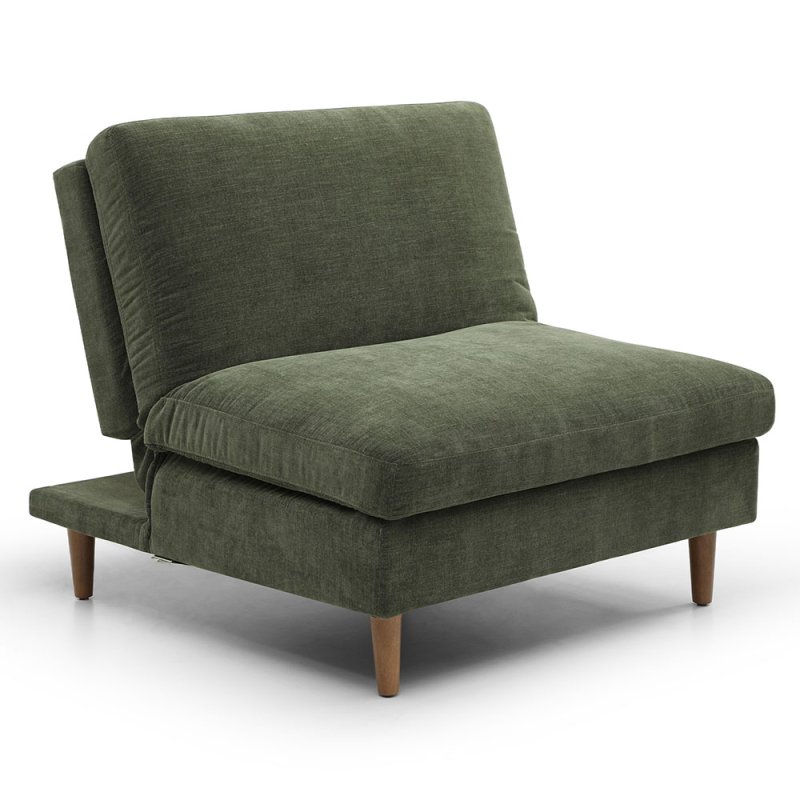 Crean Modular Chair Bed Without Arms Fabric Olive 1