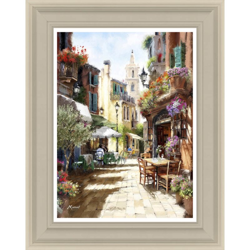 Artko Side Street Café 39cm x 49cm Picture By The Macneil Studio Grey Frame