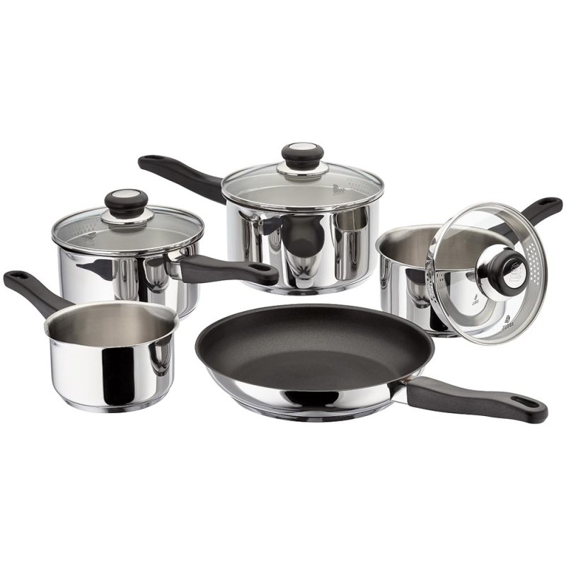 Vista 5 Piece Draining Saucepan Set 