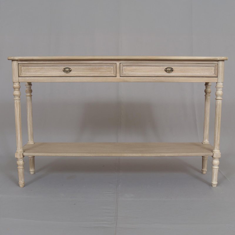 Heritage Willow 2 Drawer Console Table Natural Front View
