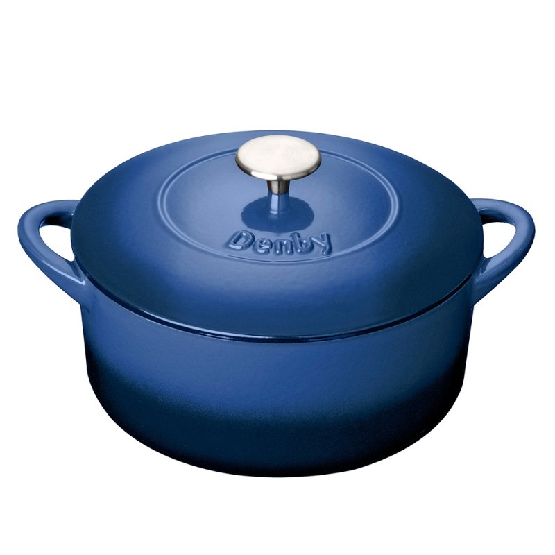 Cobalt Cast Iron 26cm Round Casserole Dish