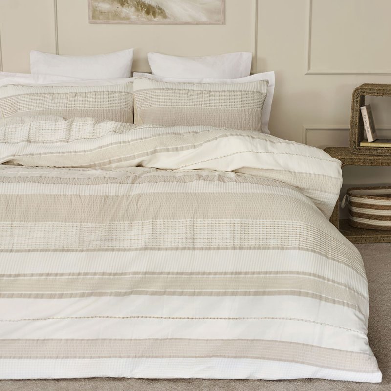 Rahil Reversible Super King Duvet Cover Set Natural