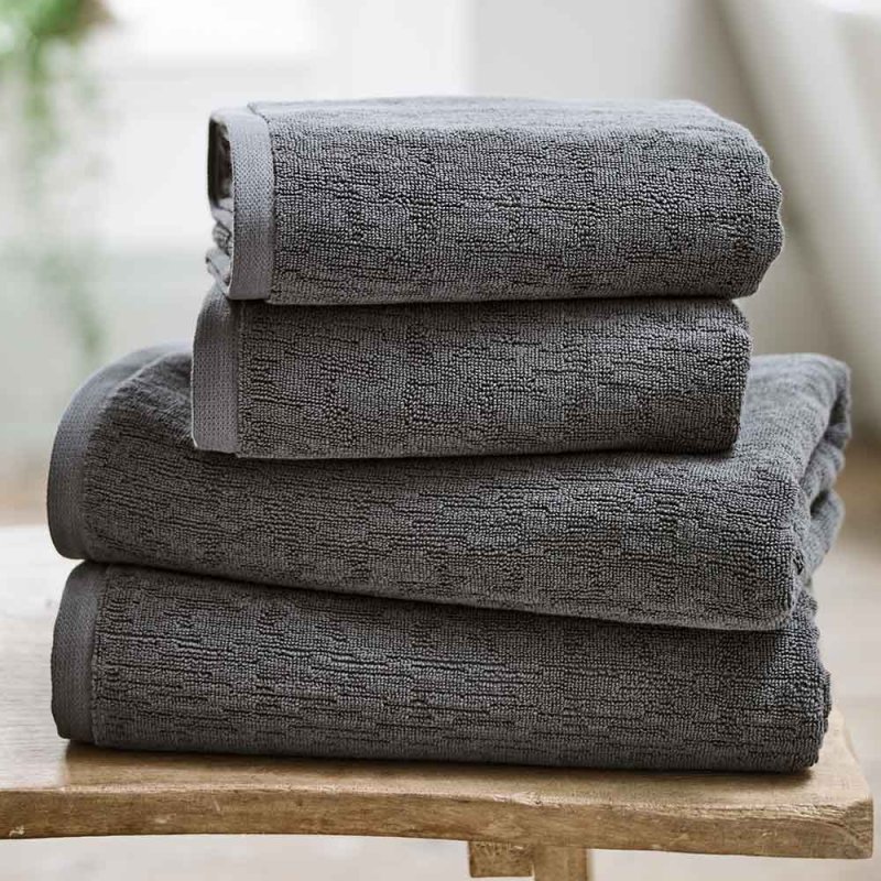 The Lyndon Company Linwood Bath Sheet Charcoal Lifestyle