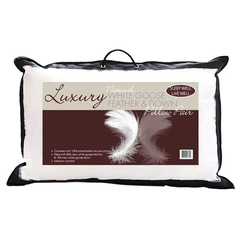 The Soft Bedding Company Goose Feather & Down Pillow Pair