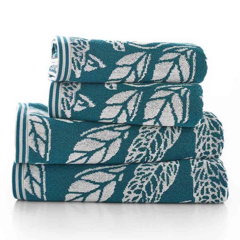 Deyongs Mixed Leaves Bath Sheet Teal