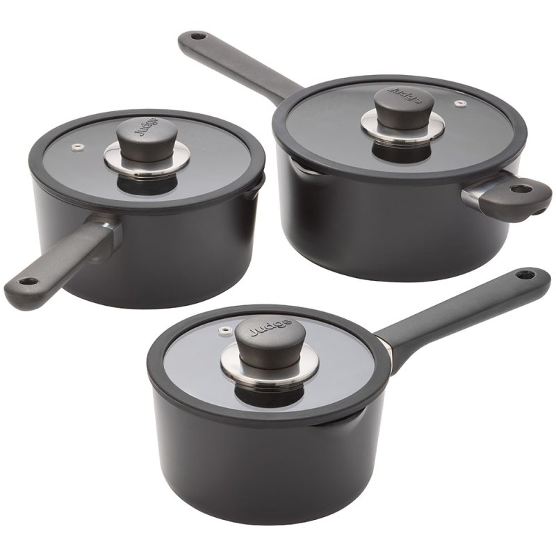 Judge Vista Ceramic Non-Stick 3 Piece Draining Saucepan Set