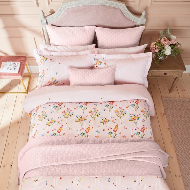 Ted Baker Peppermint Reversible Single Duvet Cover Set Silver Overhead