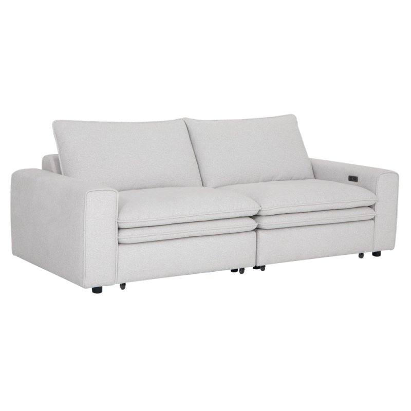 Fauna Electric Reclining 3.5 Seater Sofa Bed Fabric Stone