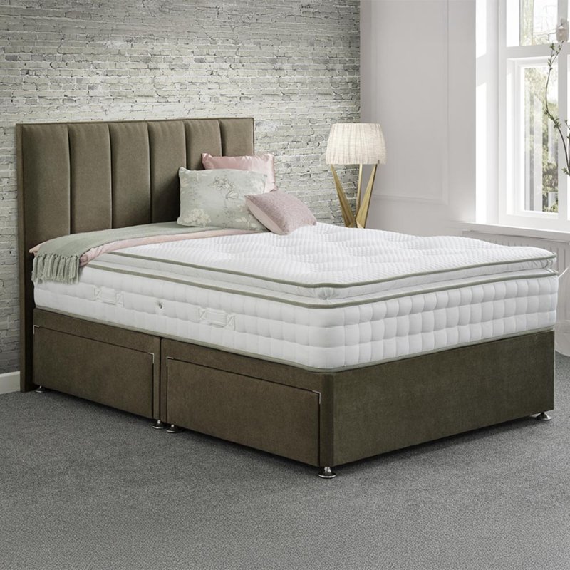 Dreamworld Drift Pocket Small Double (120cm) 2 Drawer Plaform Top Divan Set 