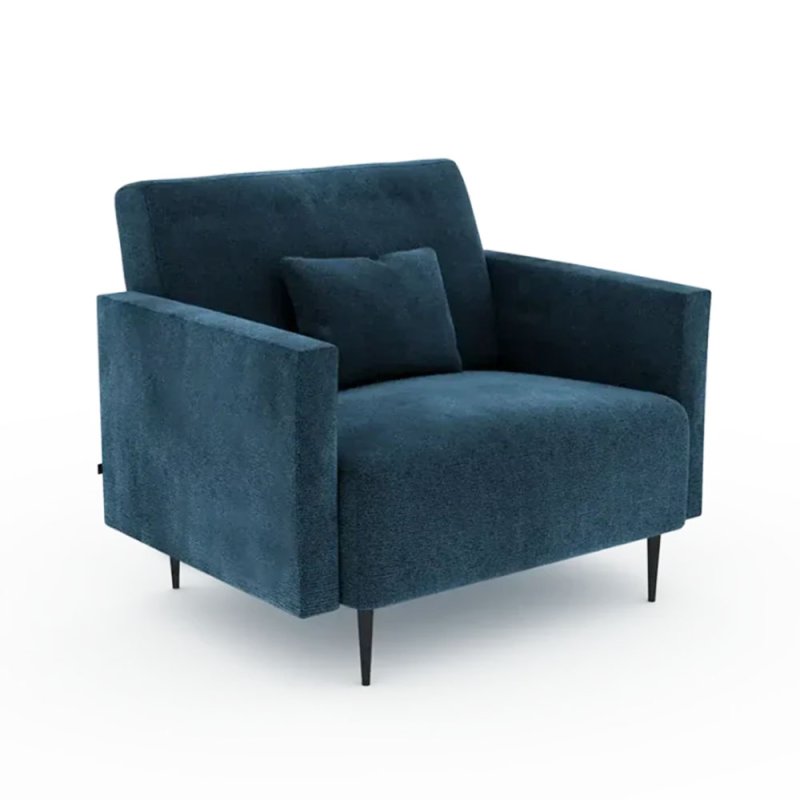 Fama Moonap Monroe Standard Armchair A Fabric 10 Teal Front