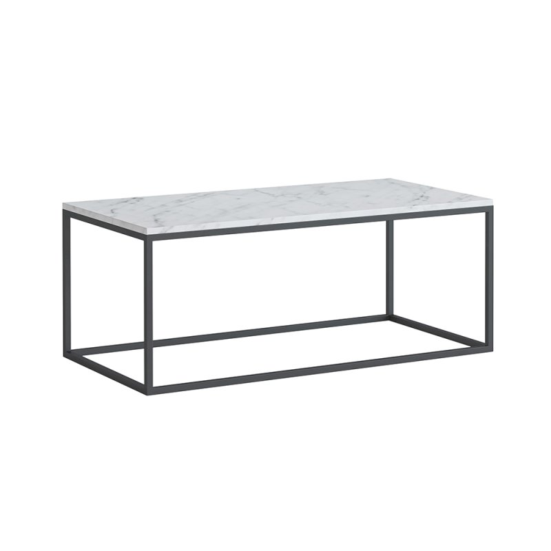 Marmora Rectangular Coffee Table White Marble & Grey