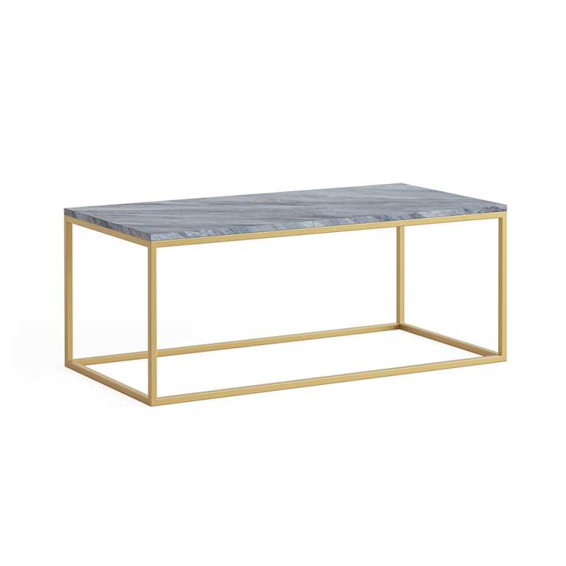 Marmora Rectangular Coffee Table Grey Marble & Gold