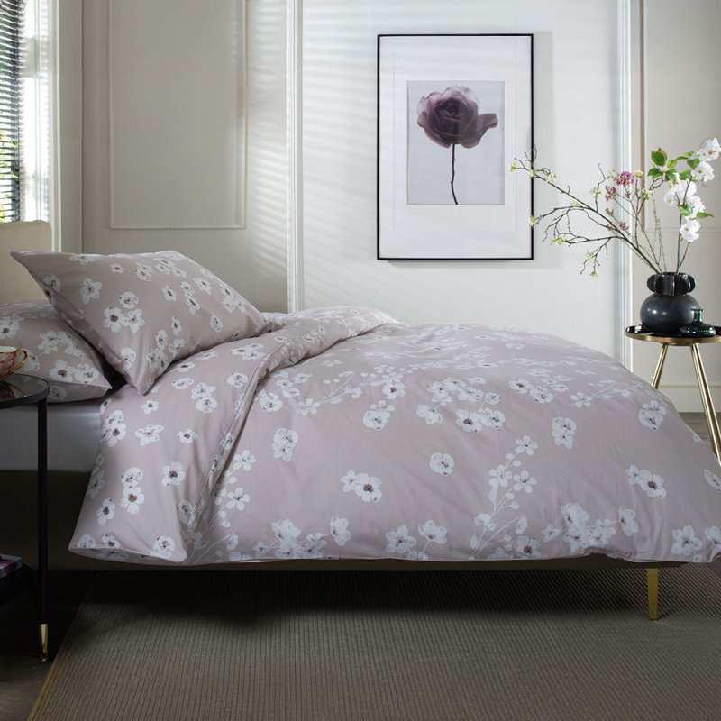 Petite Fleure Super King Duvet Cover Set Pink Side View