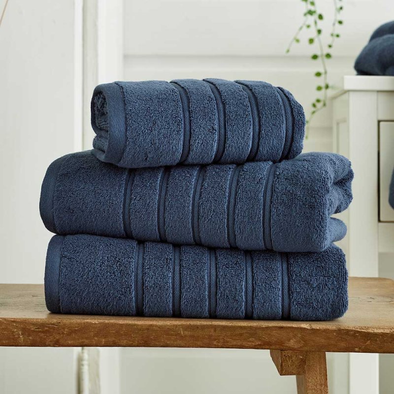 The Lyndon Company Rainham Bath Towel Midnight Lifestyle