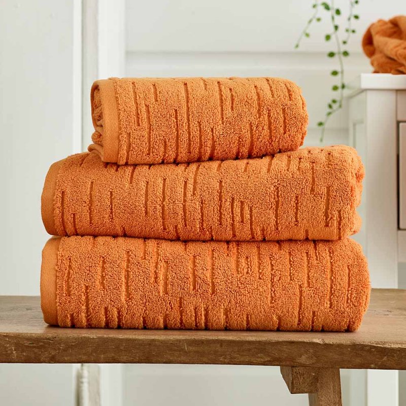 The Lyndon Company Wentworth Hand Towel Apricot Lifestyle