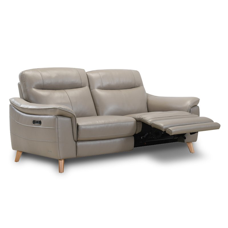 Fossano Electric Reclining 3 Seater Sofa Leather Category 13(S) Mocha