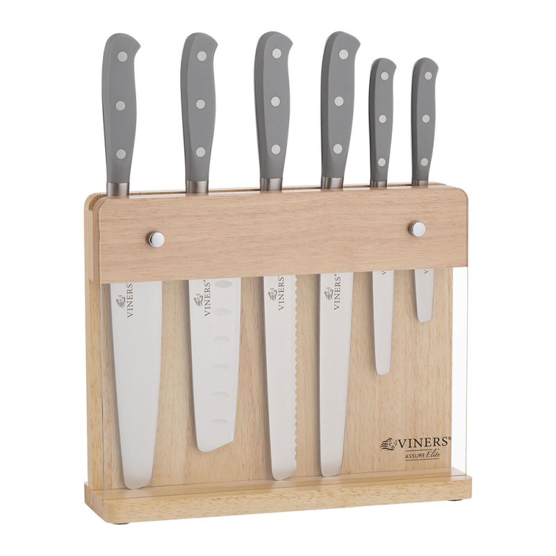 Viners Assure Elite 7 Piece Knife Block Wood