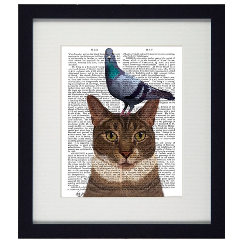 Camelot Funky Cats Iv 30.5cm x 34cm Black Frame