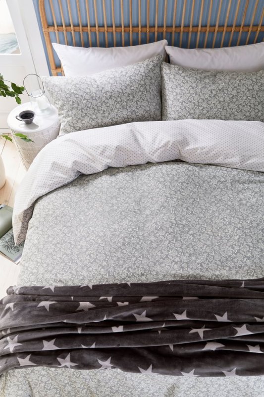 Helena Springfield Elmont Reversible Single Duvet Cover Set Grey Overhead