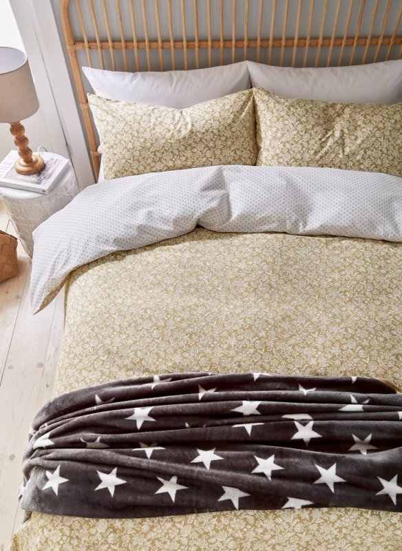 Helena Springfield Elmont Reversible King Duvet Cover Set Amber Overhead