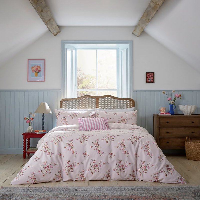 Helena Springfield Blossom Print Reversible Super King Duvet Cover Set Pink