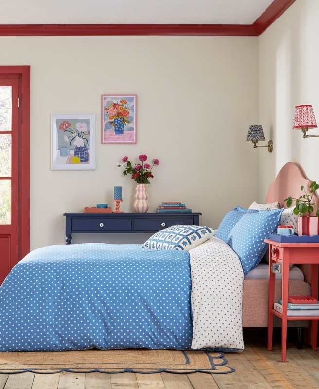 Land & Shore Sora Reversible Single Duvet Cover Set Blue