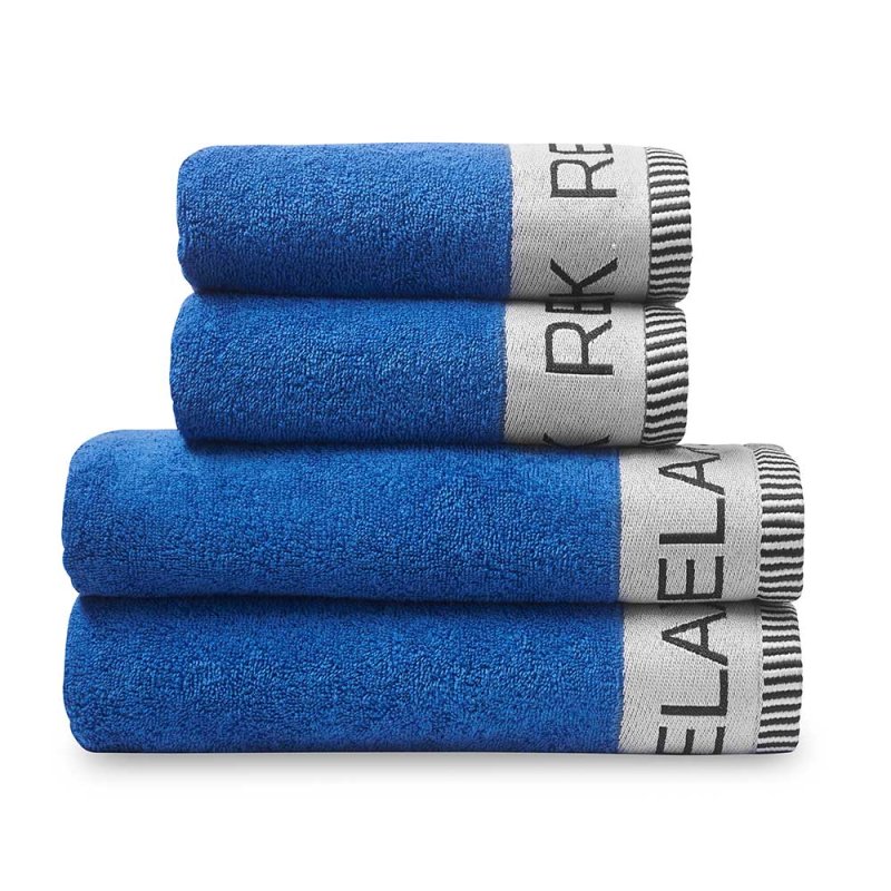 Catherine Lansfield Relax & Unwind Hand Towel Cobalt Blue Stacked