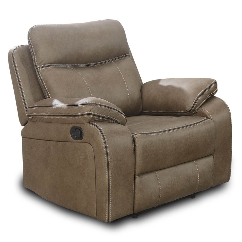 Angelica Manual Reclining Armchair Faux Suede Tan