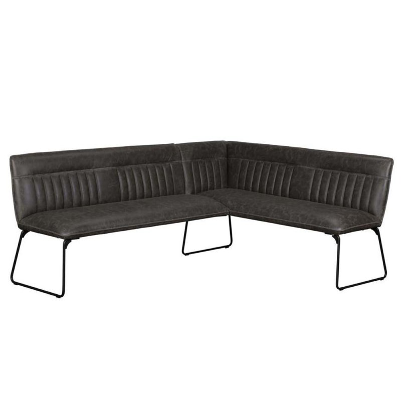 Cooper Corner 4+ Person Dining Bench LHF Faux Leather Grey 1