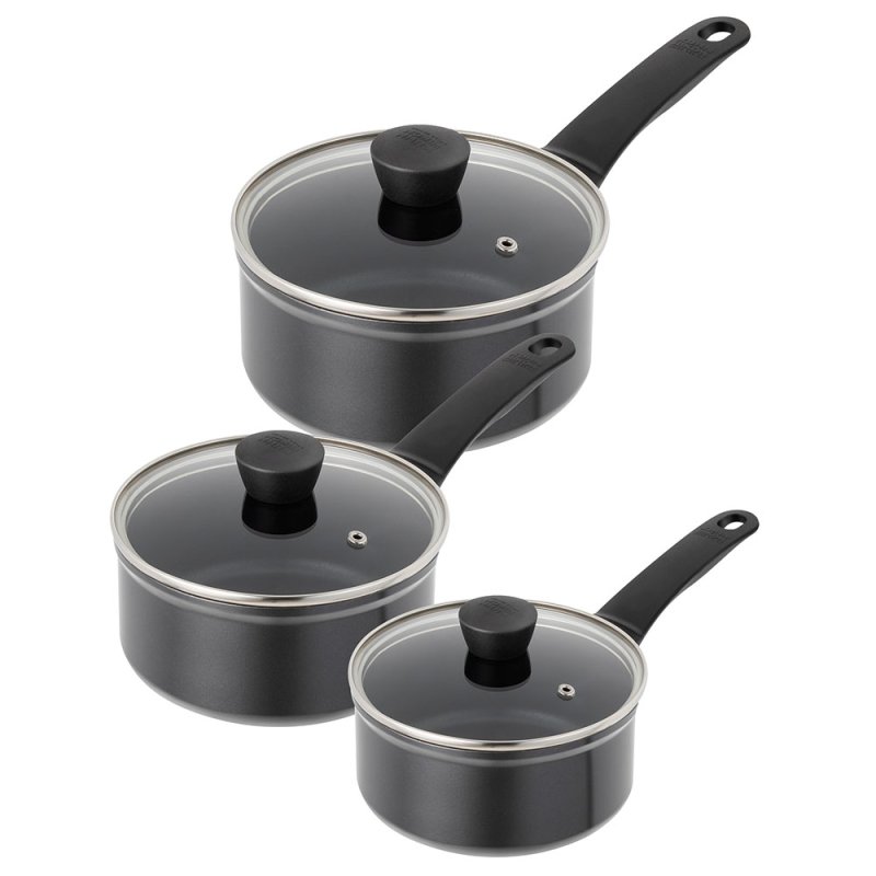 Kuhn Rikon Easy Induction 3 Piece Saucepan Set Black