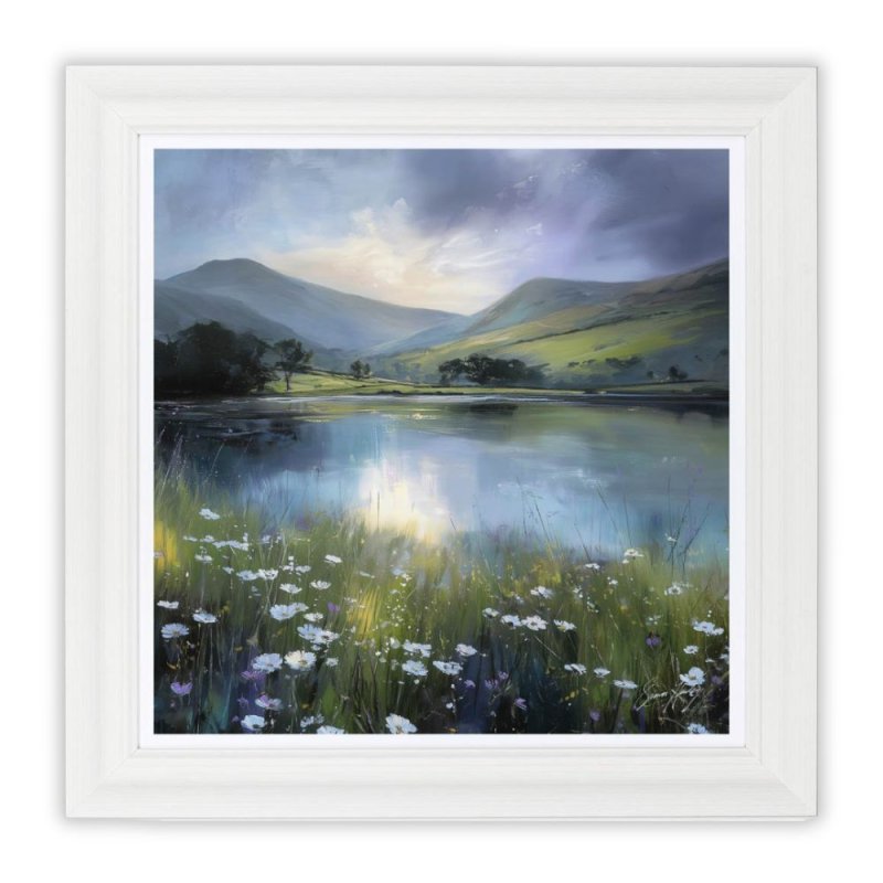 Artko The Waters Edge II 61cm x 61cm Picture By Simon Hartley White Frame