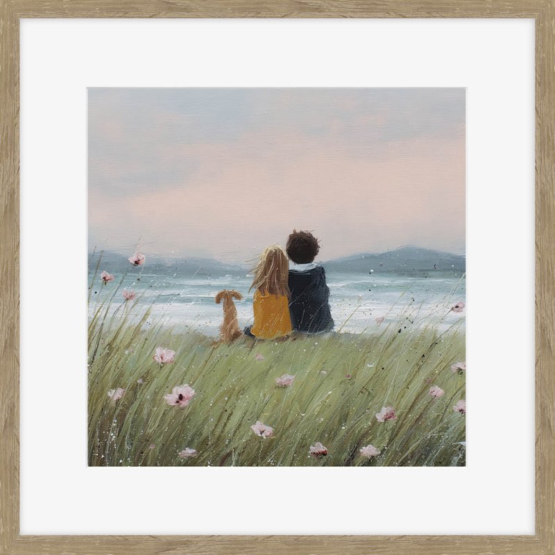 Artko Our Little Pack 42cm x 42cm Picture By Lucy Hart Wooden Frame