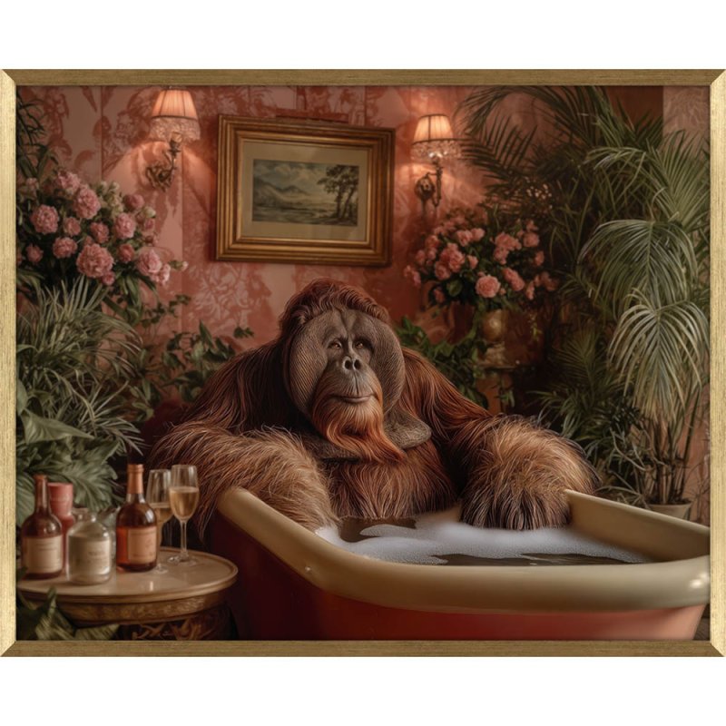 Artko Bathing Ape 42cm x 52cm Picture By Regal Retreats Gold Frame