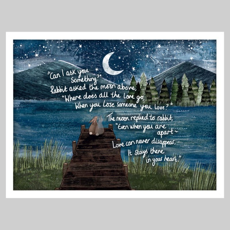 Artko Apart 42cm x 32cm Picture By Fox Under Moon Series White Frame