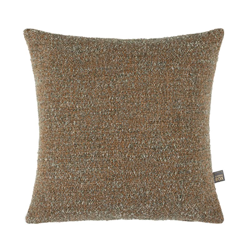 SCATTER BOX Zari Cushion 58cm x 58cm Copper/Green Front
