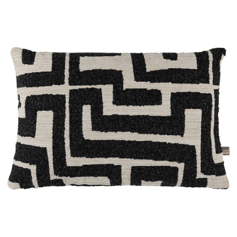 SCATTER BOX Zephyr Cushion 40cm x 60cm Charcoal/Cream Front