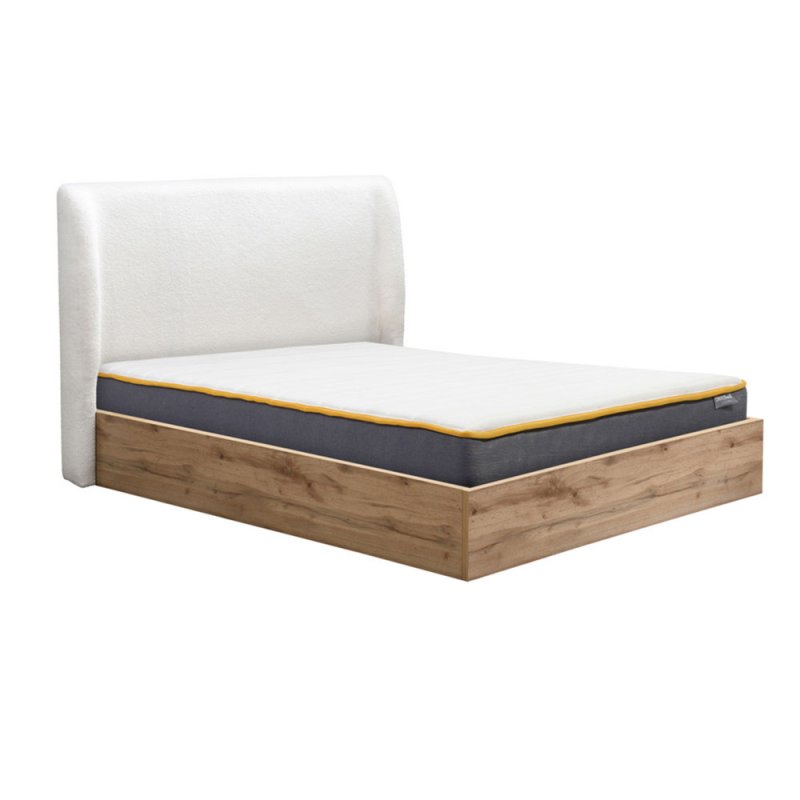 Halfden Double (135cm) Ottoman Bedstead with Fabric Headboard White