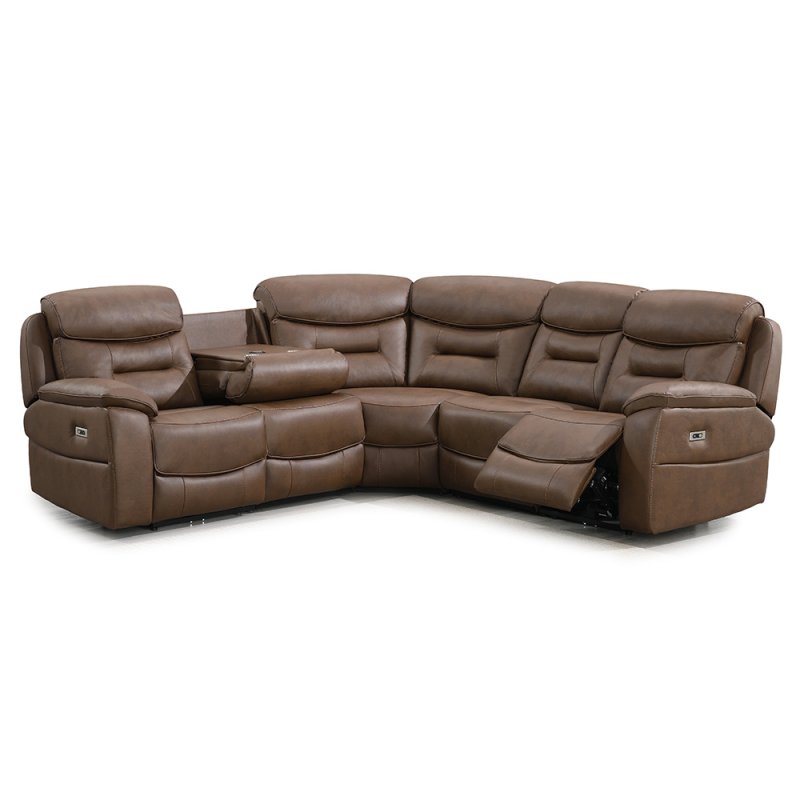 Cordon 4+ Seater Corner Electric Reclining Sofa With Dropdown Tray & USB Charger Faux Leather 