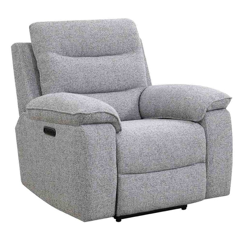 Anton Electric Reclining Armchair Fabric Silver